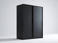 Kleiderschrank Holzwerkstoff 160x60x200 cm - Schwarz - Moderner Schwebetürenschrank mit 2 Türen