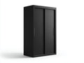 Kleiderschrank aus Holzwerkstoff 100x60x200 cm - Schwarz - 2 Schiebetüren mit Metallgriffen im modernen Design