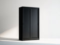 Kleiderschrank aus Holz 120 x 60 x 200 cm - Schwarz - Mit 2 Schiebetüren und modernem Design