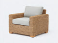 Polyrattan Gartensessel 90x85x80 cm - Naturbraun-Hellgrau - Breite Armlehnen und gepolsterte Sitzfläche im natürlichen Design